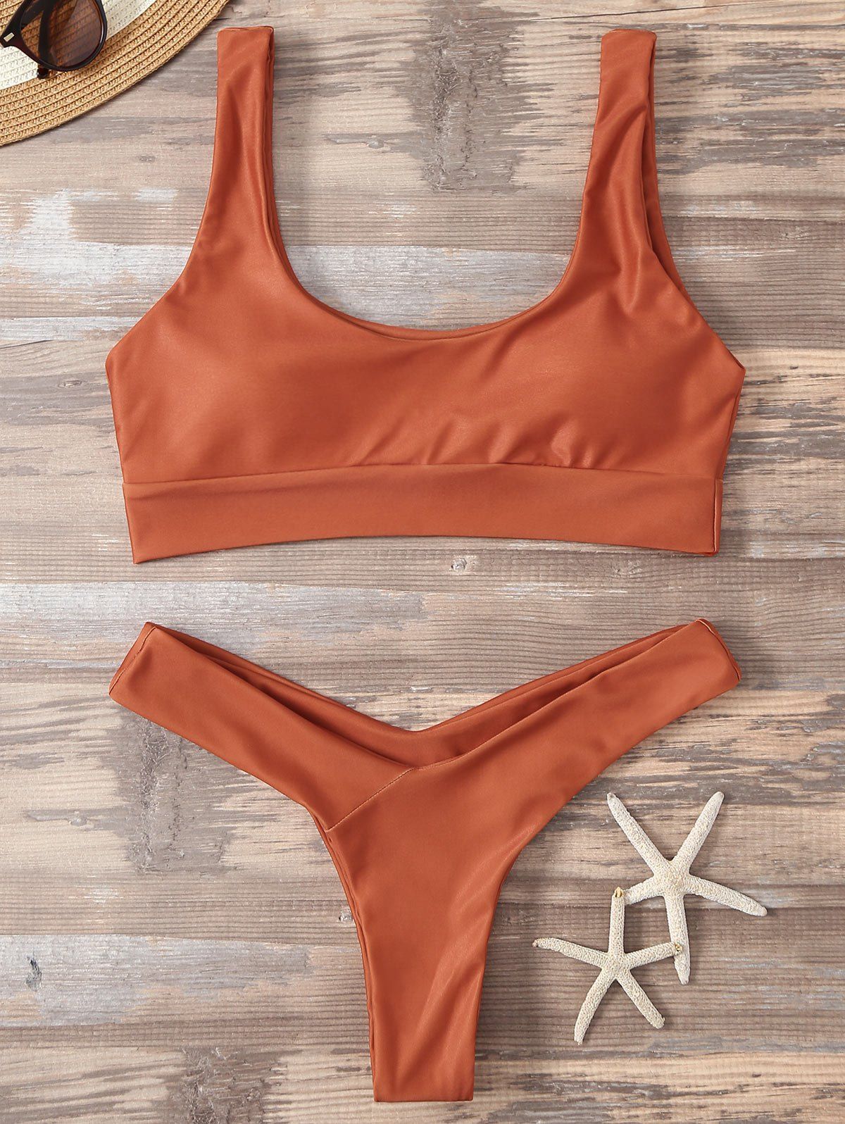 [32 OFF] High Cut Sporty Two Piece Swimsuit Rosegal