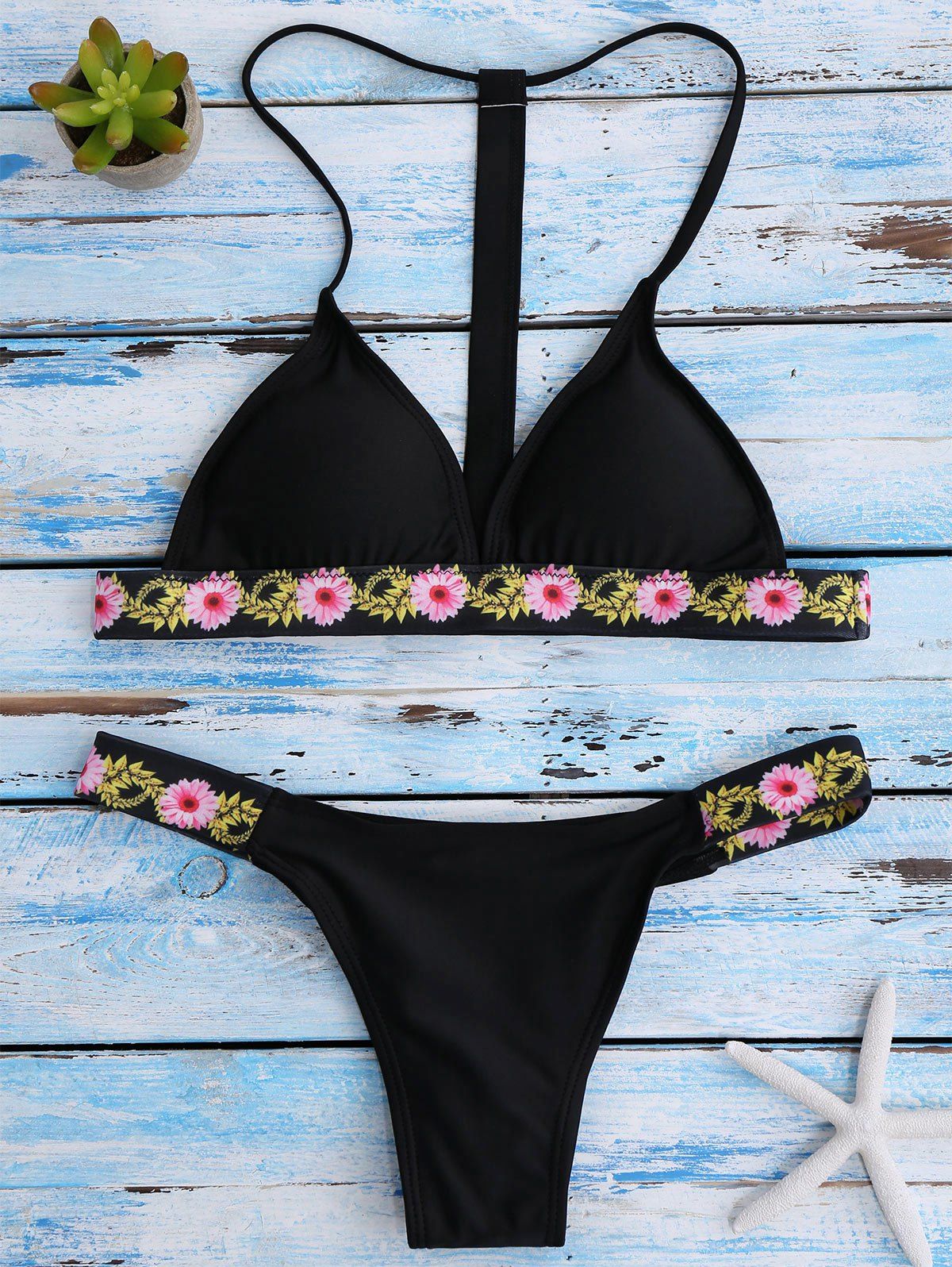 [62% OFF] Floral Padded Bikini | Rosegal