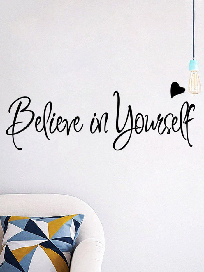 

Believe in Yourself Inspirational Slogan Wall Sticker, Black