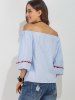 Off The Shoulder Embroidered Blouse -  
