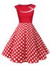 Polka Dot Swing Pin Up A Line Dress -  