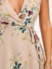 Floral Chiffon Sleeveless High Low Wrap Dress -  