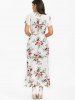 Floral High Slit Dress with Belt -  
