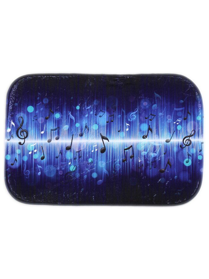 

Music Note Non-Slip Print Bath Area Rug, Deep blue
