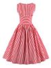 Vintage Stripe Pin Up Dress -  