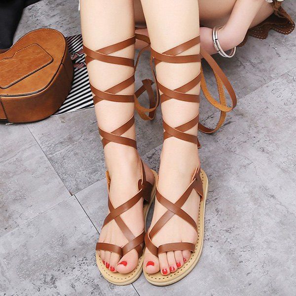 lace strappy sandals