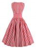 Vintage Stripe Pin Up Dress -  