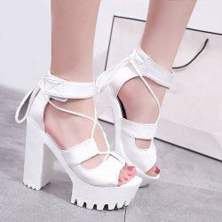 tie up block sandals