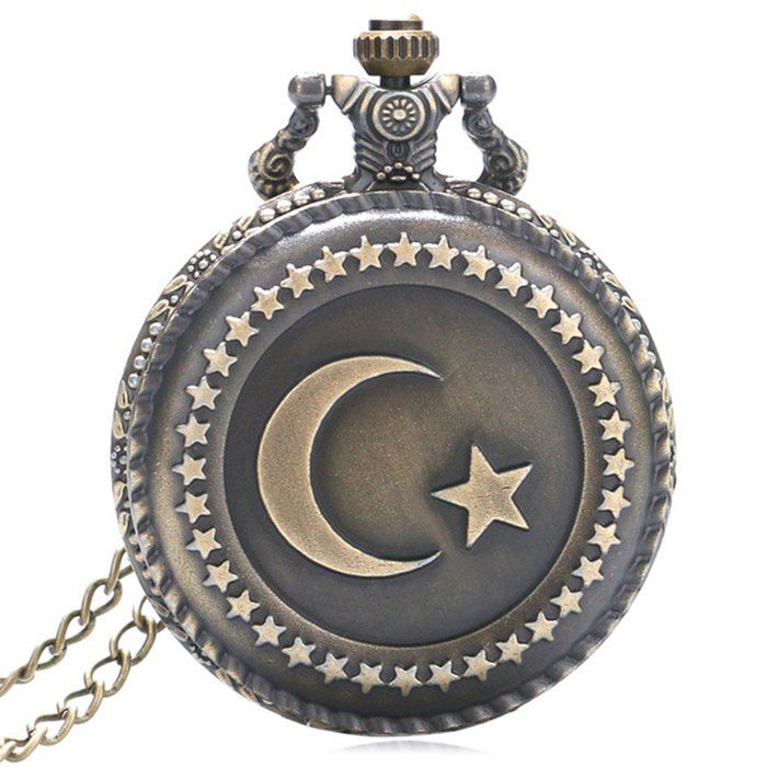 

Moon Star Vintage Analog Pocket Watch, Copper color