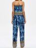 Tie Dye Strapless Jumpsuit with Pockets -  