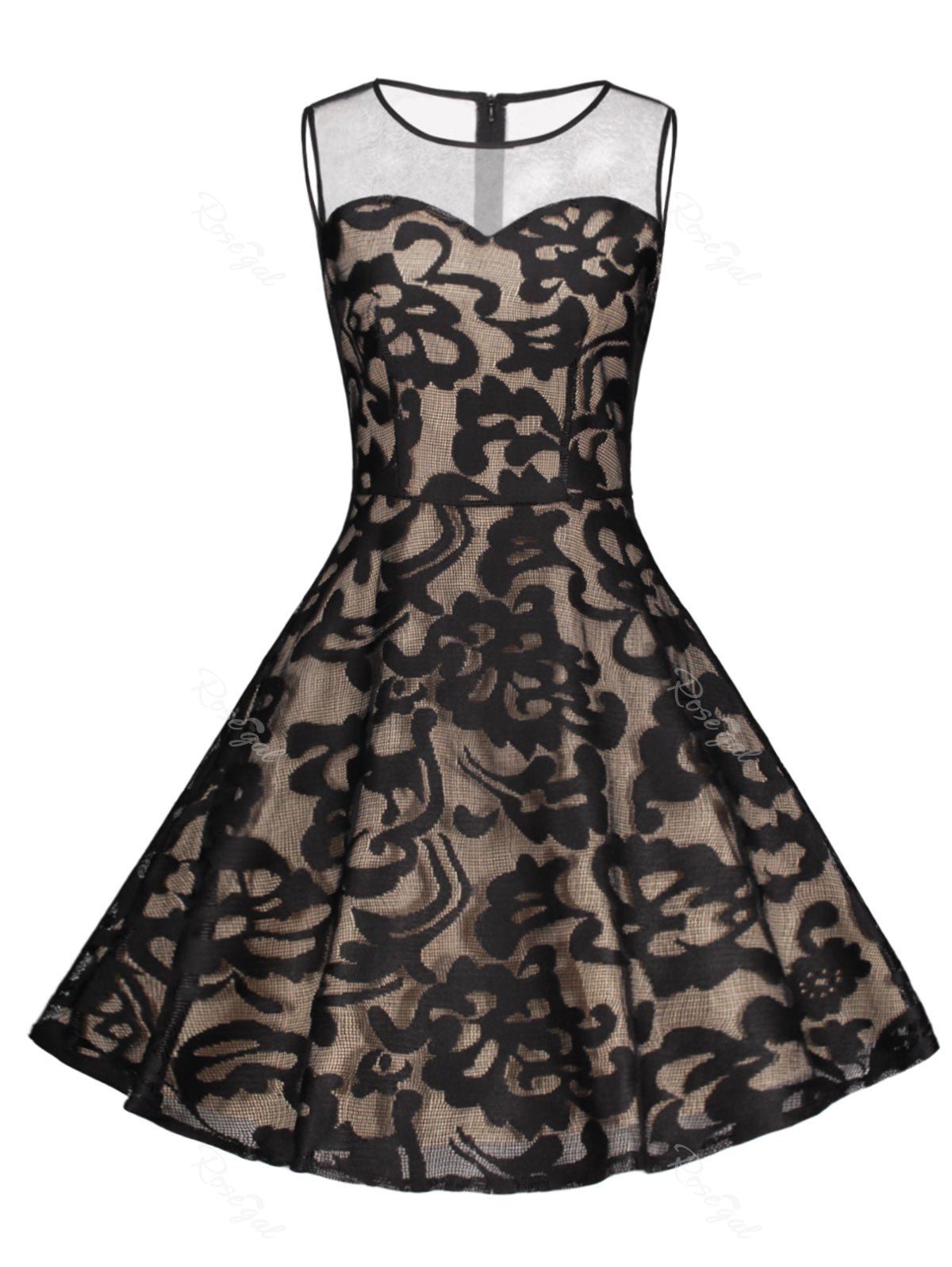 

Plus Size Lace Cocktail Short Formal Dress, Black