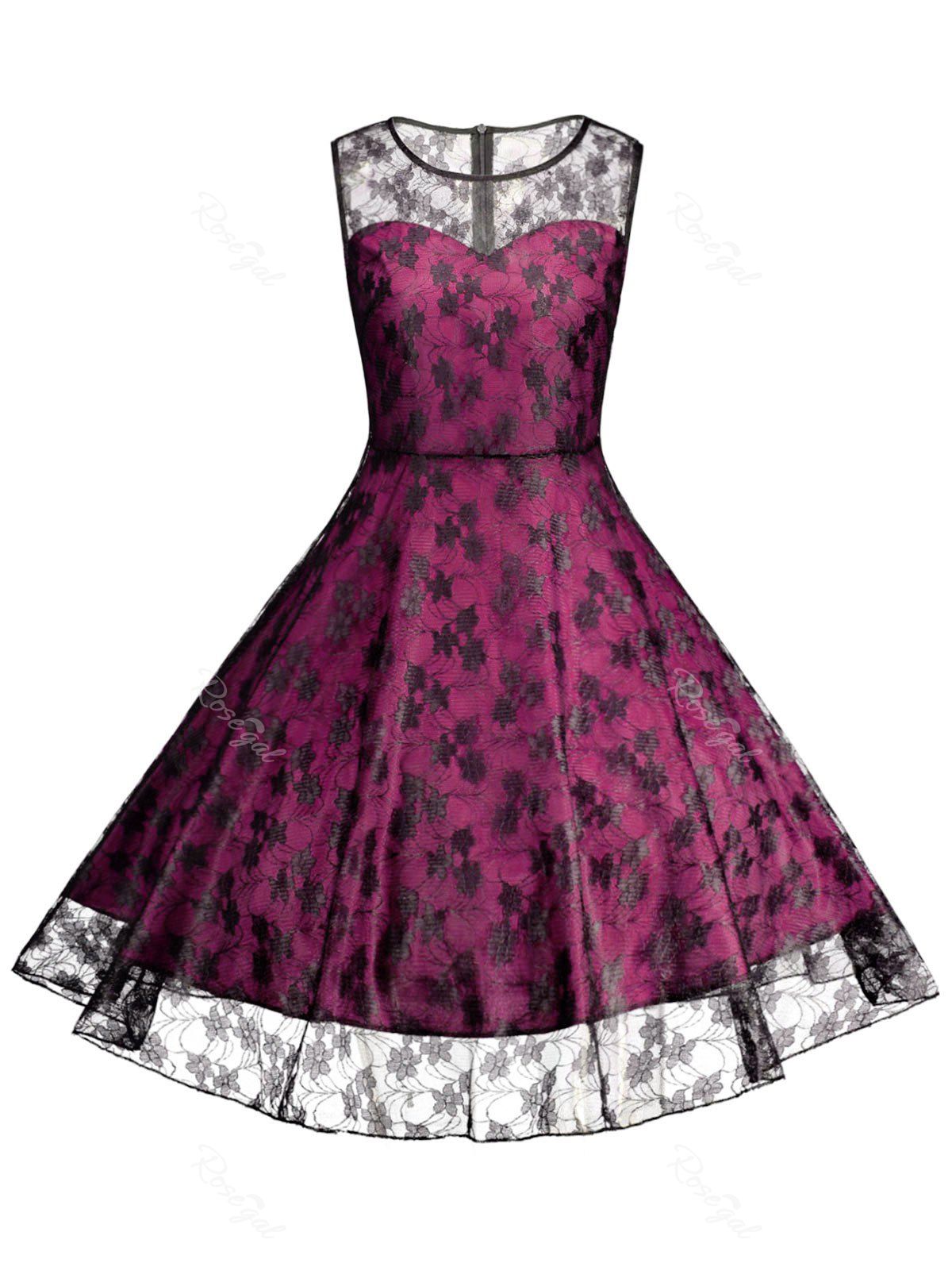 

Plus Size Lace Cocktail Formal Party Dress, Tutti frutti