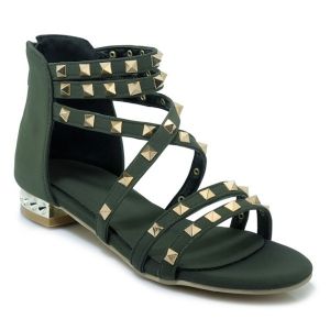 Cross Strap Metal Rivets Sandals