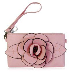 Cross Body Flower Wristlet Bag