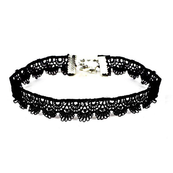 

Crochet Vintage Choker Necklace, Black
