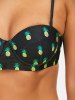 Pineapple Print Underwire Bikini Set -  