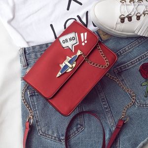 Oh No Chains Cross Body Bag - RED 