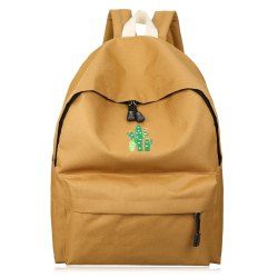 Cactus Embroidered Candy Color Backpack