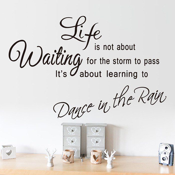 

Life Proverb Wall Stickers For Bedrooms, Black