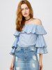 Ruffle Stripe Off The Shoulder Top -  
