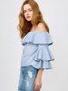 Ruffle Stripe Off The Shoulder Top -  
