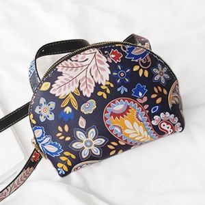 Zip Around Paisley Print Crossbody Bag