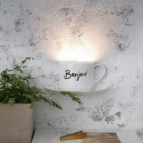 Discount USB Charge Sound Sensor Storage Tea Cup Night Light WHITE 