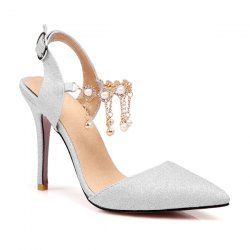 Glitter Faux Pearls Pumps