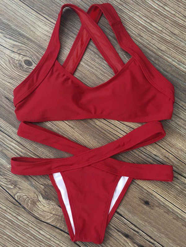 [14 Off] Banded Two Tone Bikini Set Rosegal