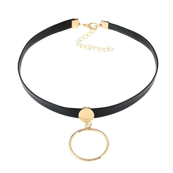 

Vintage Circle Choker Necklace, Golden