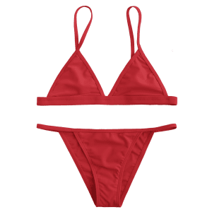 Red S Simple Teeny String Bikini Swimwear | RoseGal.com