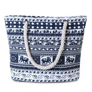 Tribal Print Canvas Shoulder Bag