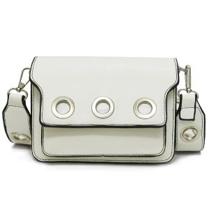 Wide Strap Eyelets Cross Body Bag