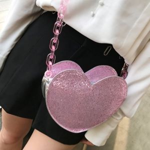 pink glitter crossbody purse