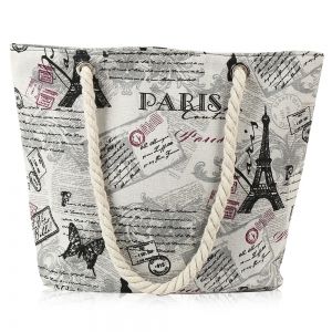 Printed Canvas Rope Beach Bag