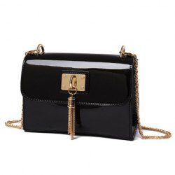 Tassel Patent Leather Crossbody Bag