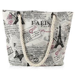 Printed Canvas Rope Beach Bag