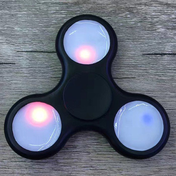 

Rotating Fidget Finger Spinner with Color Changing LED Lights, Black