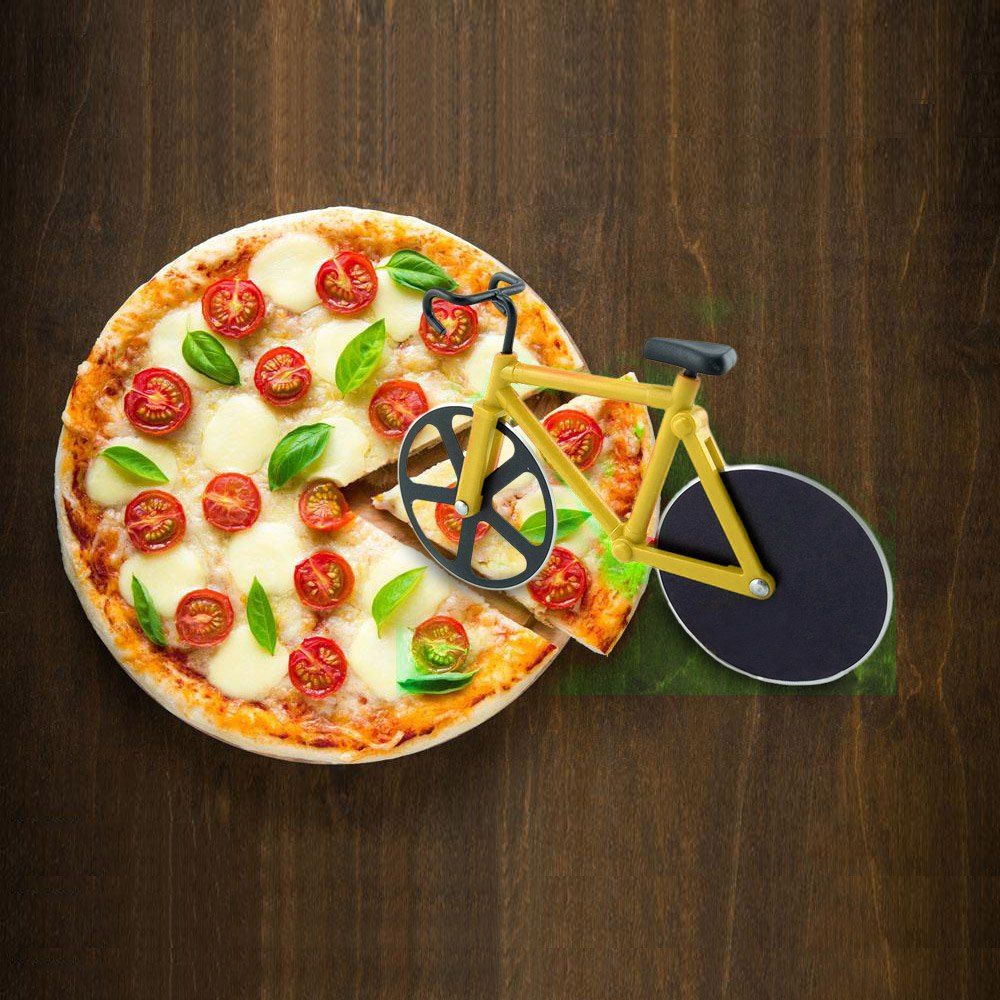 

Stainless Steel Bicycle Design Pizza Cutter, Deep yellow
