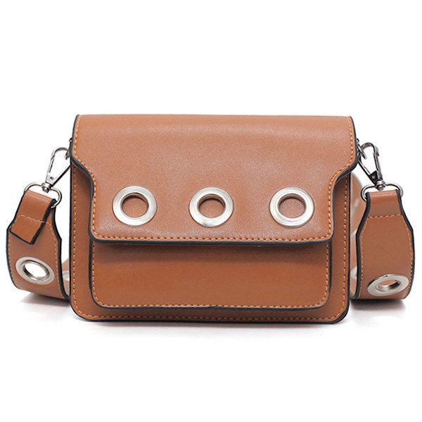 [24% OFF] Wide Strap Eyelets Cross Body Bag | Rosegal