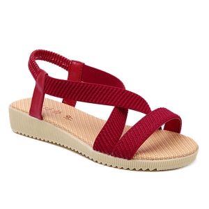 Elastic Band Cross Strap Sandals