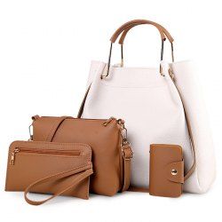 Metal Handle 4 Pieces Tote Bag Set -  