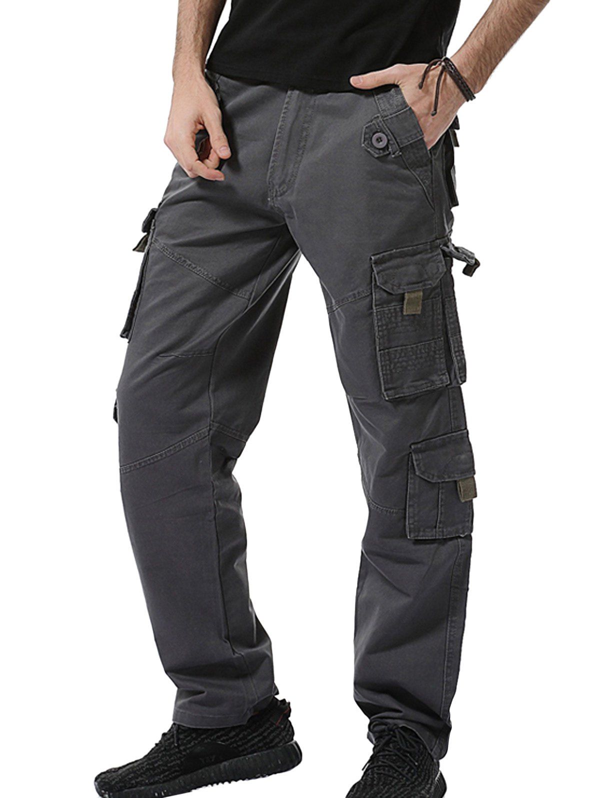 [55% OFF] Zipper Fly Multi Pockets Army Cargo Pants | Rosegal