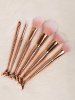 6 Pcs Multifunction Mermaid Shape Makeup Brush Set -  