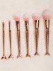 6 Pcs Multifunction Mermaid Shape Makeup Brush Set -  