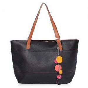 Pendant Pebble Faux Leather Shopper Bag