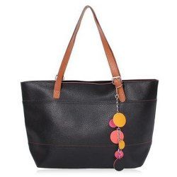 Pendant Pebble Faux Leather Shopper Bag
