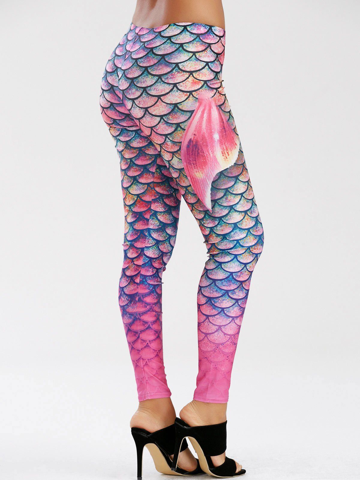 

Scale Allover Print Mermaid Leggings, Purple