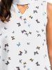 Chiffon Sleeveless Butterfly Printed Choker Dress -  