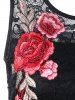 Embroidery Sleeveless High Low Hem Lace Dress -  